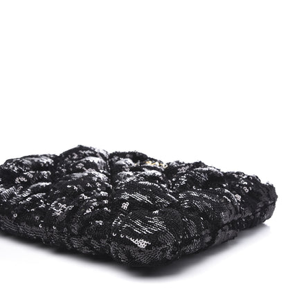 Chanel Sequins Quilted Large Chanel 19 Pouch Black 6 of 9