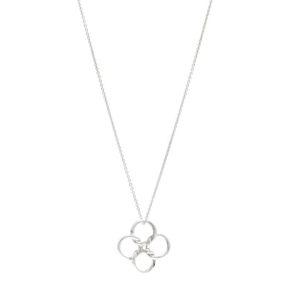 Tiffany Sterling Silver Elsa Peretti Quadrifoglio Pendant Necklace 1 of 4