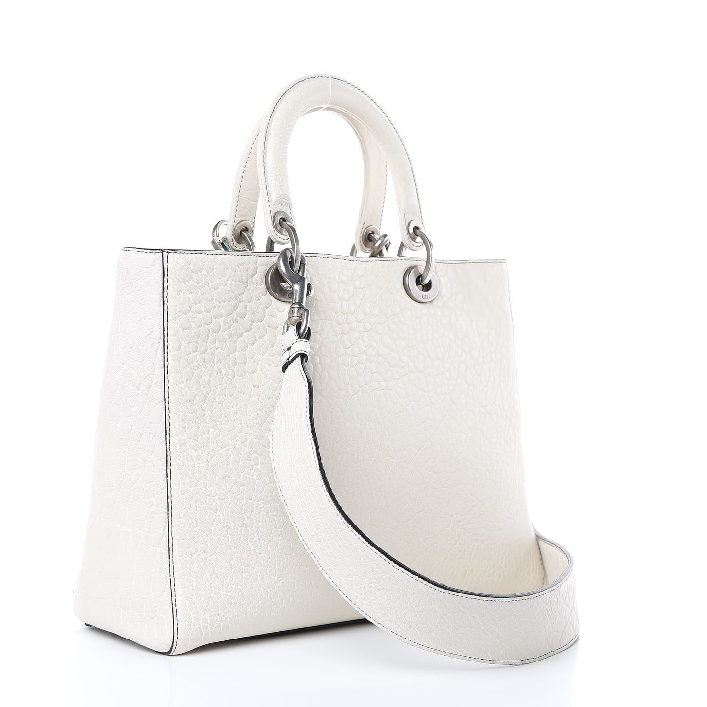 Grained Lambskin Large Lady Dior Off White