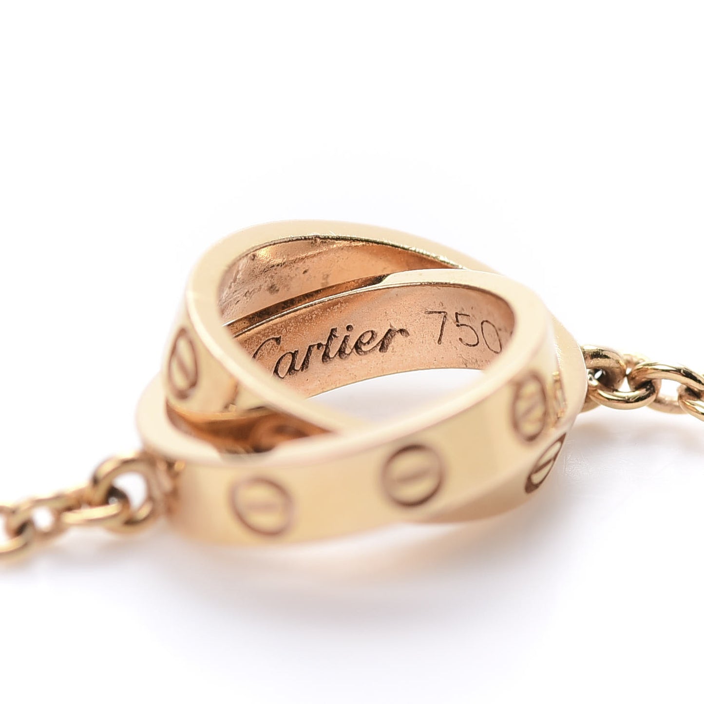 18K Pink Gold Interlocking LOVE Necklace