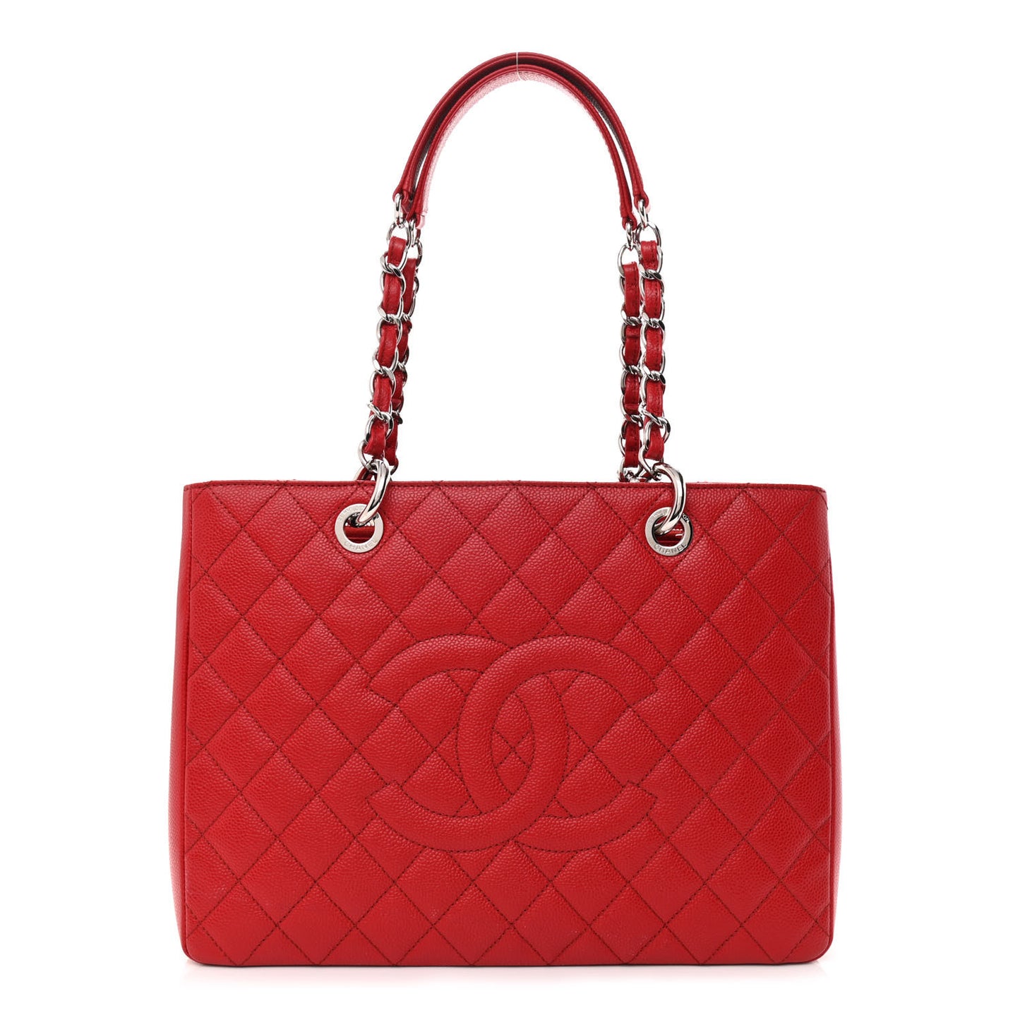 Caviar Quilted Grand Shopping Tote GST Red