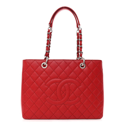 Chanel Caviar Quilted Grand Shopping Tote GST Red 1 of 12