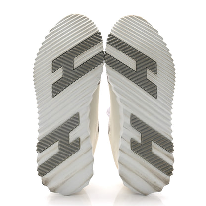 Hermes Technical Canvas Suede Goatskin Bouncing Sneakers 38 White Multicolor 5 of 12
