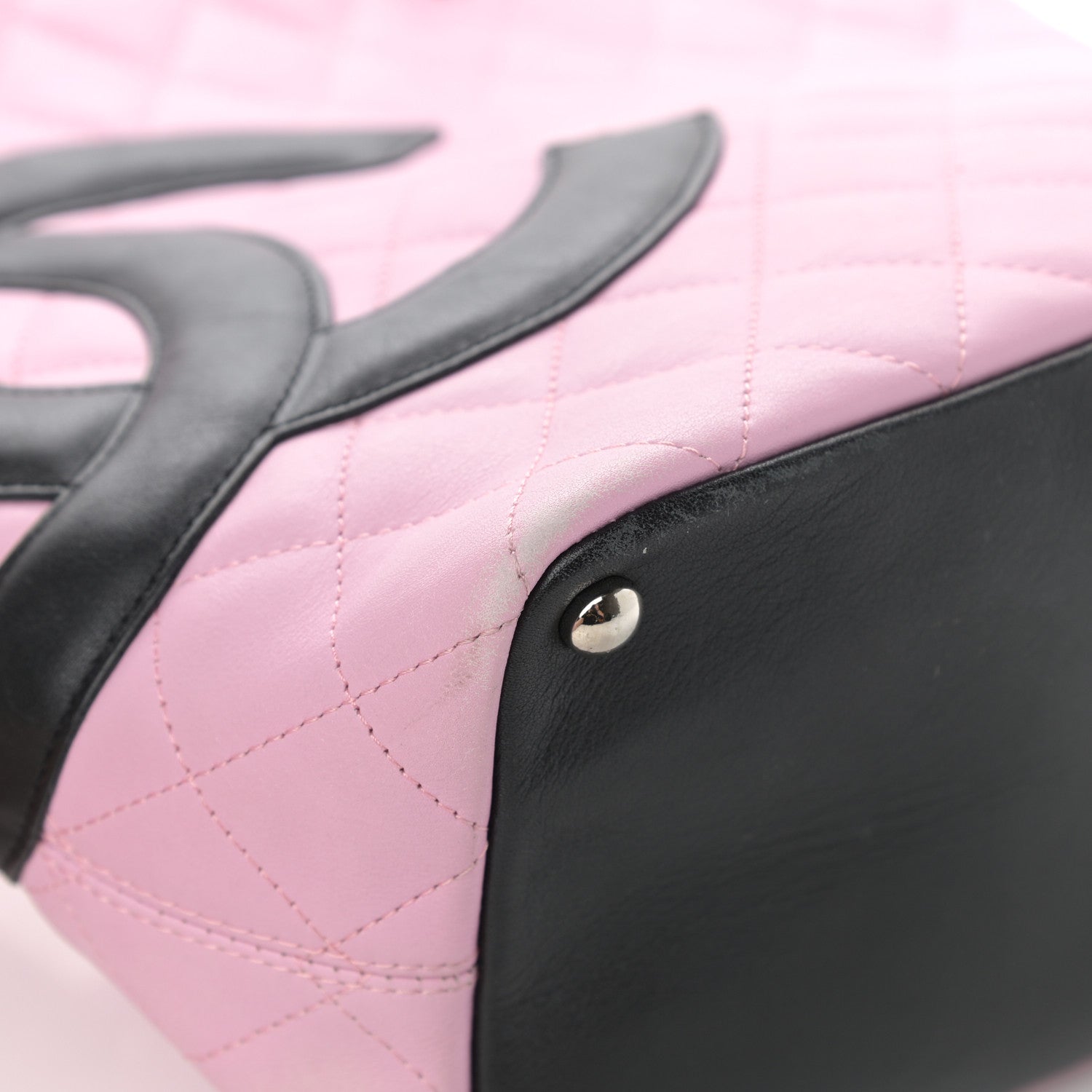 Chanel Calfskin Quilted Medium Cambon Tote Pink Black 9 of 16