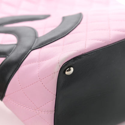 Chanel Calfskin Quilted Medium Cambon Tote Pink Black 9 of 16