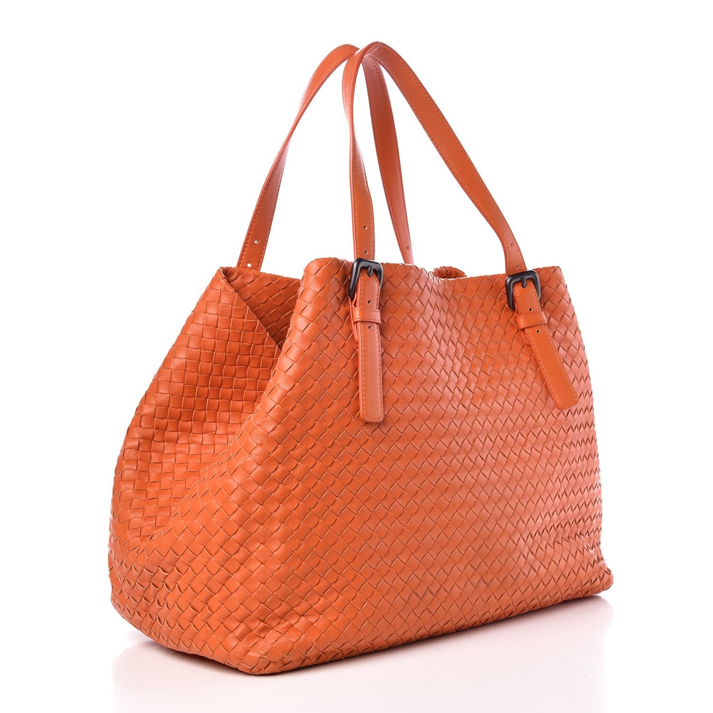 Nappa Intrecciato Large Seamless Tote Orange