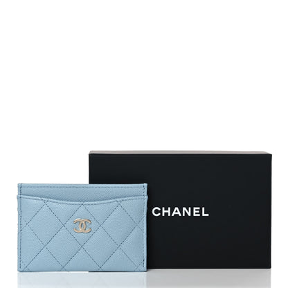 Chanel Caviar Quilted Card Holder Light Blue 9 of 9