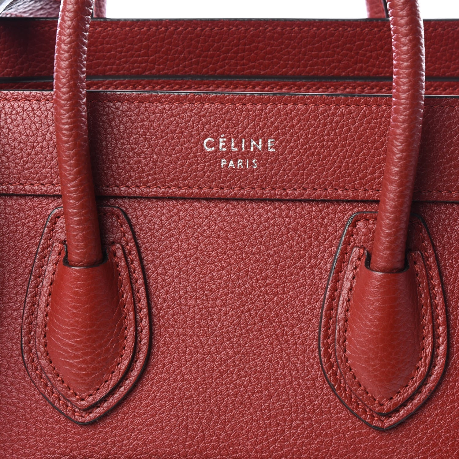 Celine Drummed Calfskin Nano Luggage Merlot 9 of 9