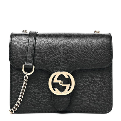 Gucci Dollar Calfskin Small Interlocking G Shoulder Bag Black 1 of 9