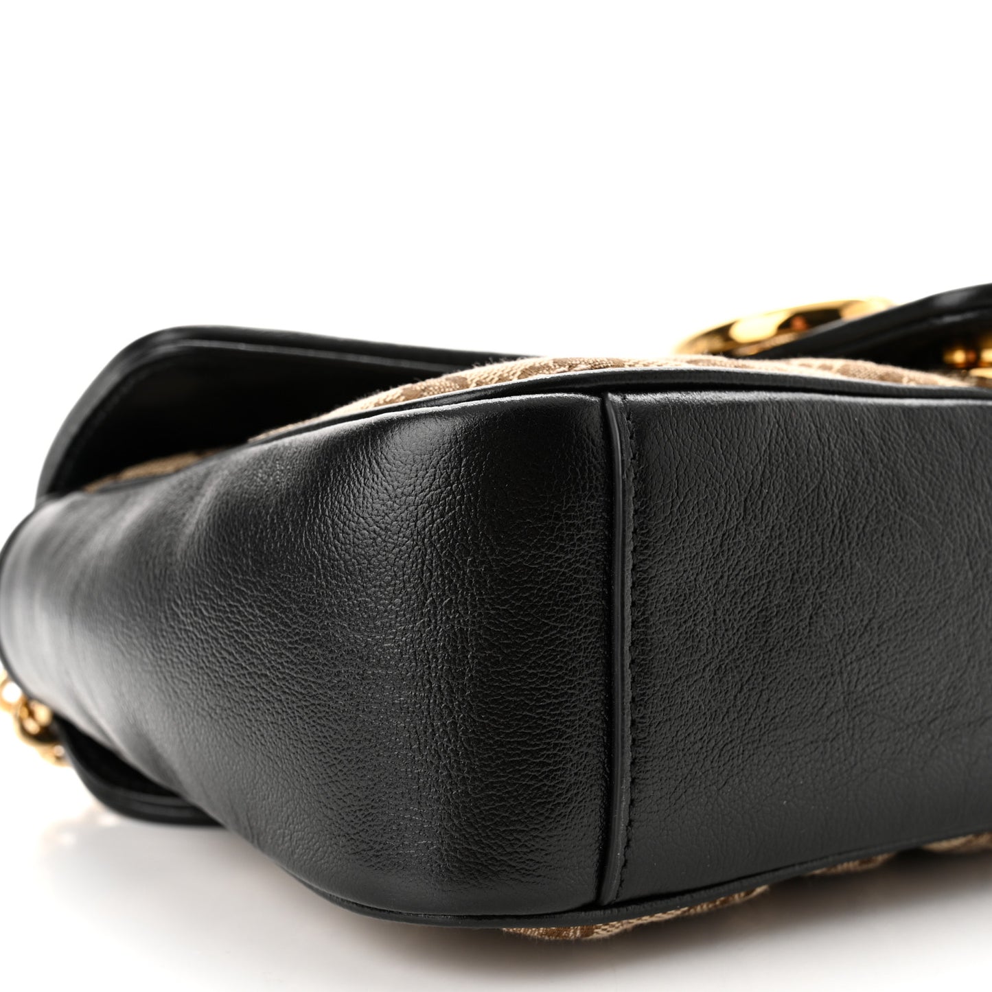Monogram Matelasse Diagonal Small GG Marmont Shoulder Bag Beige Black