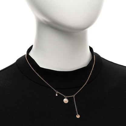 Hermes 18K Rose Gold Diamond PM Ex-Libris Pendant Necklace 2 of 5