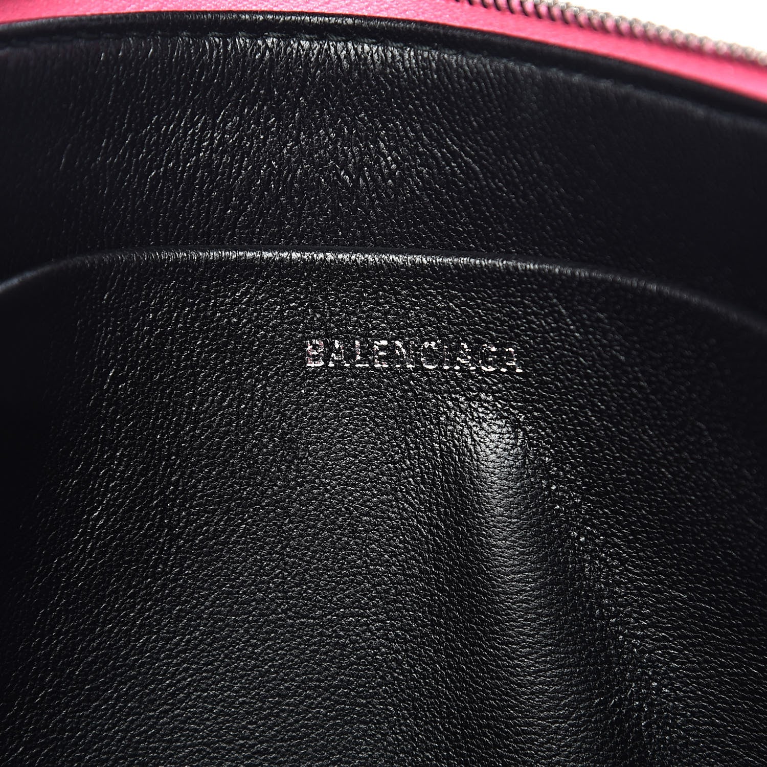 Balenciaga Calfskin Logo Large Zip Pouch Acid Pink 6 of 7
