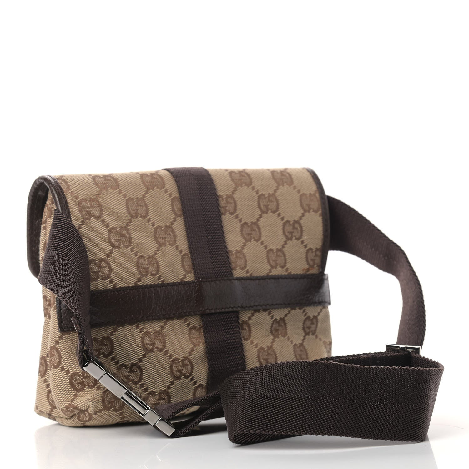 Gucci Monogram Waist Pouch Bag Dark Brown 3 of 9