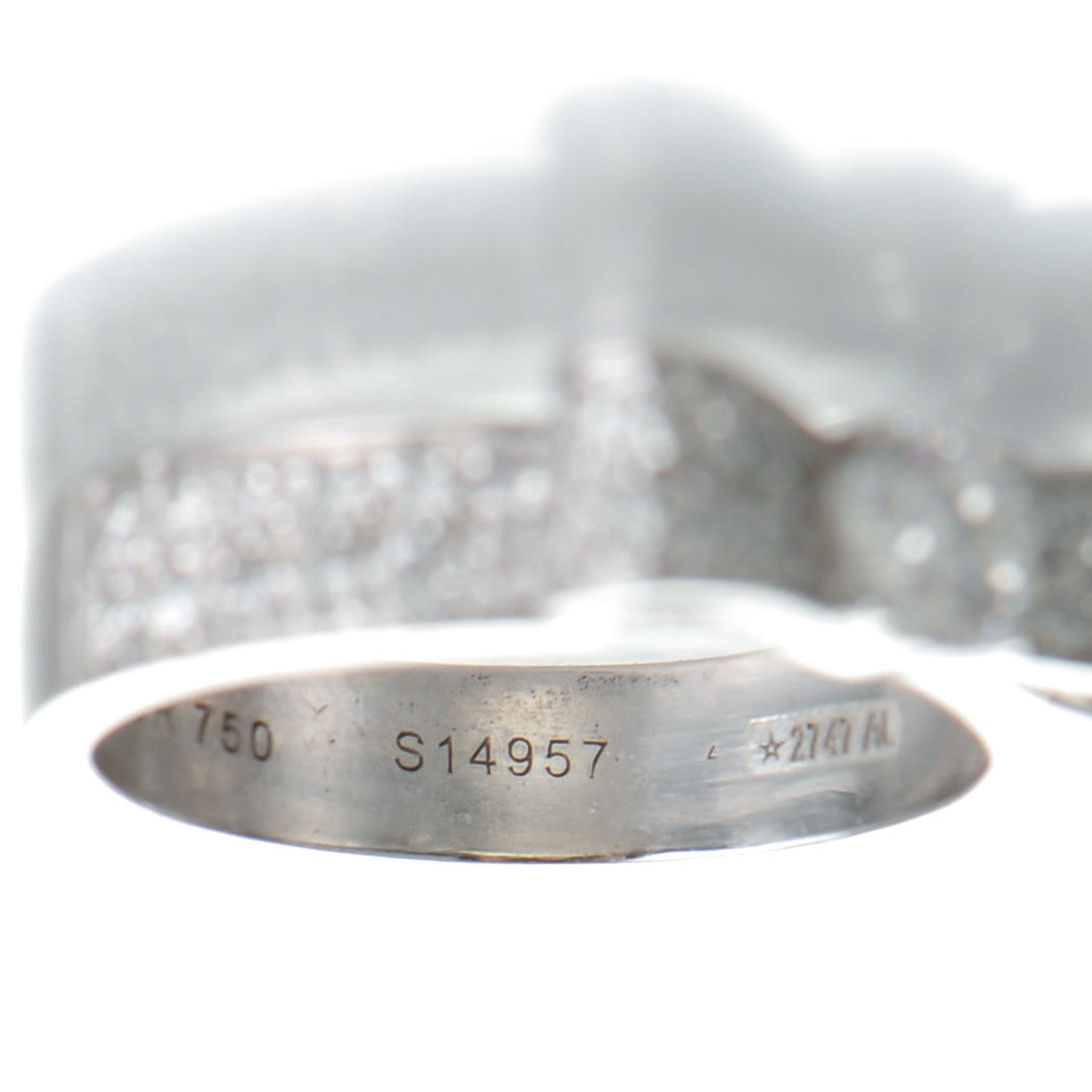 Chanel 18K White Gold Diamond Ruban Ring 46 3.75 4 of 5
