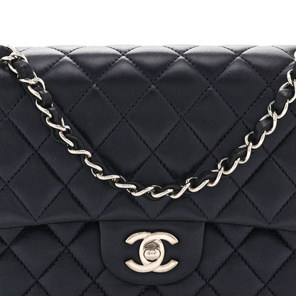 Chanel Iridescent Calfskin Quilted Medium Double Flap Navy 8 of 10
