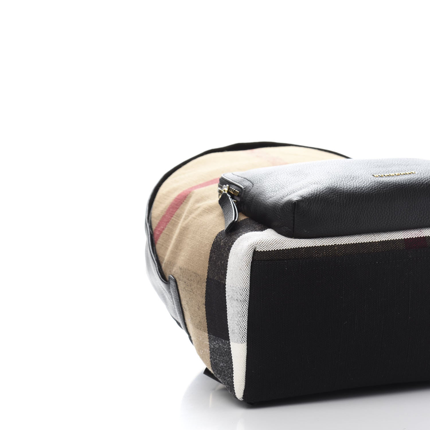 Burberry Mega Check Calfskin Abbeydale Simple Backpack Black Camel 6 of 8