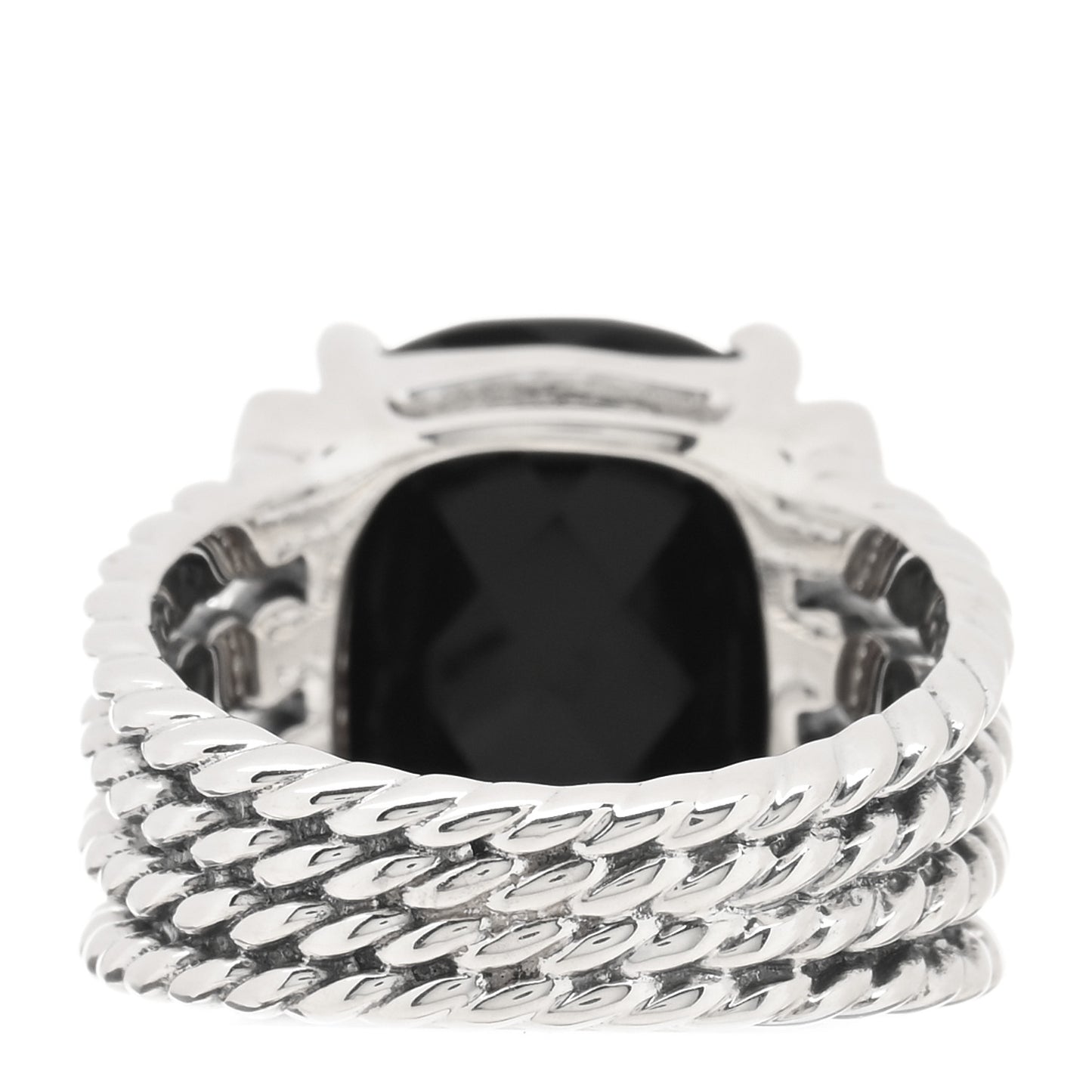 Sterling Silver Diamond Black Onyx 16mm Wheaton Ring 55 7.25