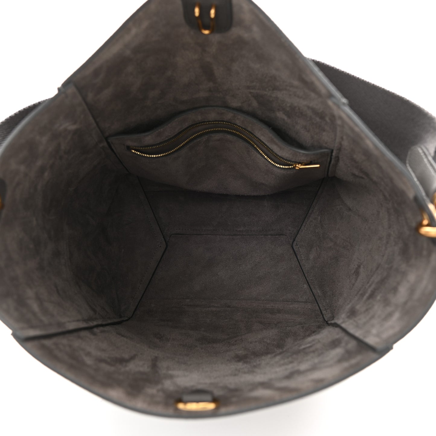 Soft Grained Calfskin Sangle Bucket Bag Grey