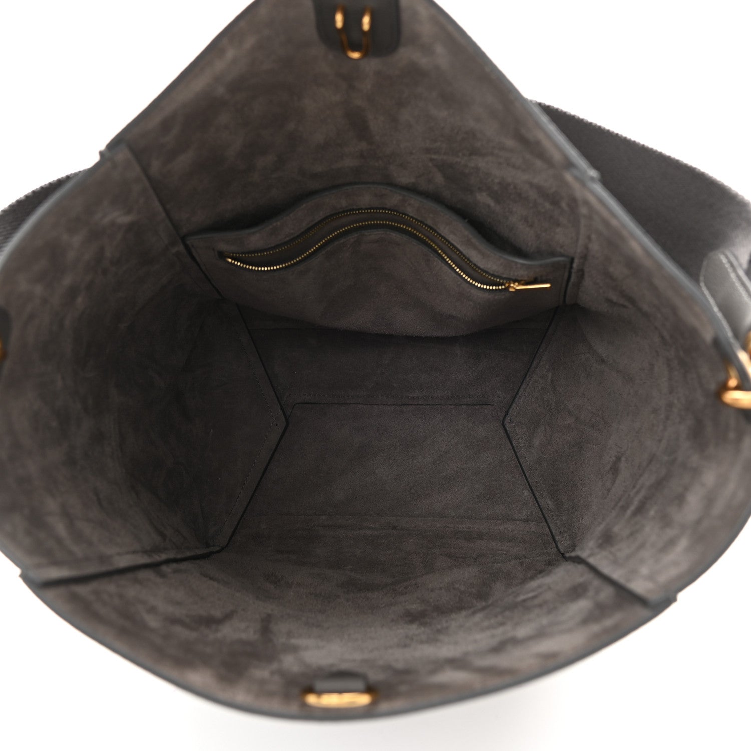 Celine Soft Grained Calfskin Sangle Bucket Bag Grey 5 of 9