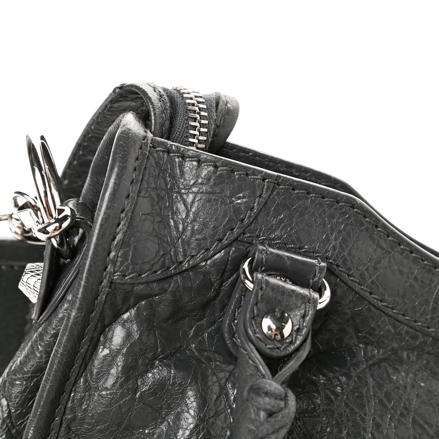 Agneau Giant 12 Silver Hardware Mini City Gris Fossile Anthracite