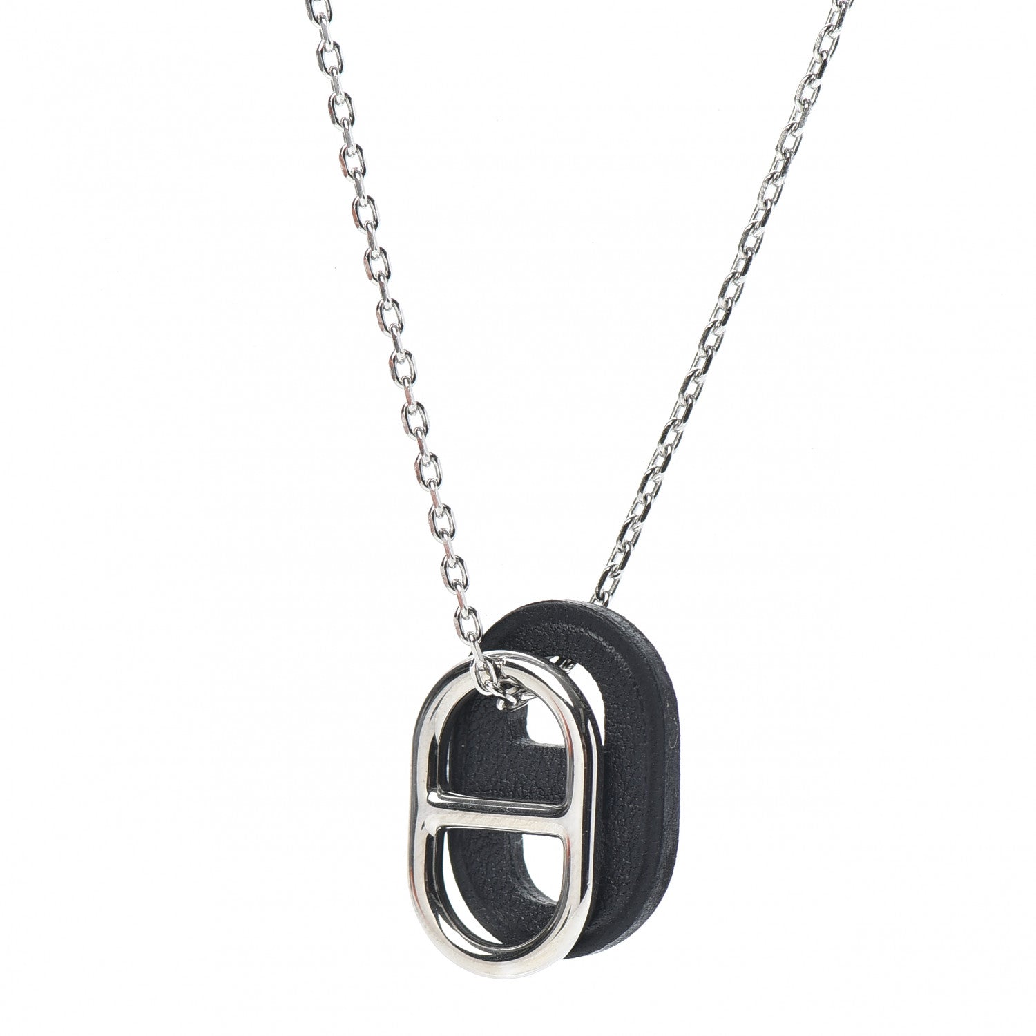 Hermes Swift O'Maillon Pendant Necklace Black 4 of 5
