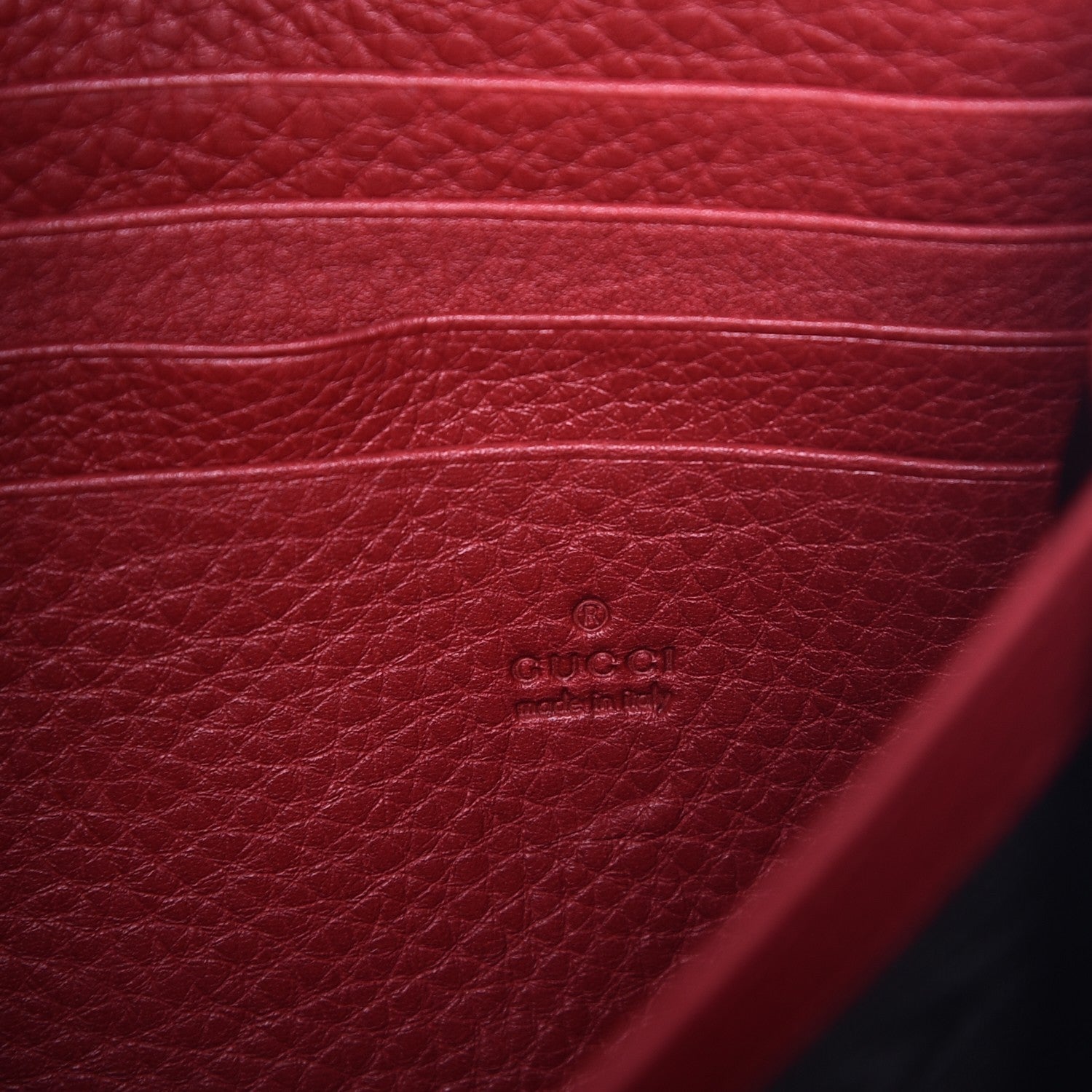 Gucci Calfskin GG Marmont Chain Wallet Vulcanic Red 6 of 8