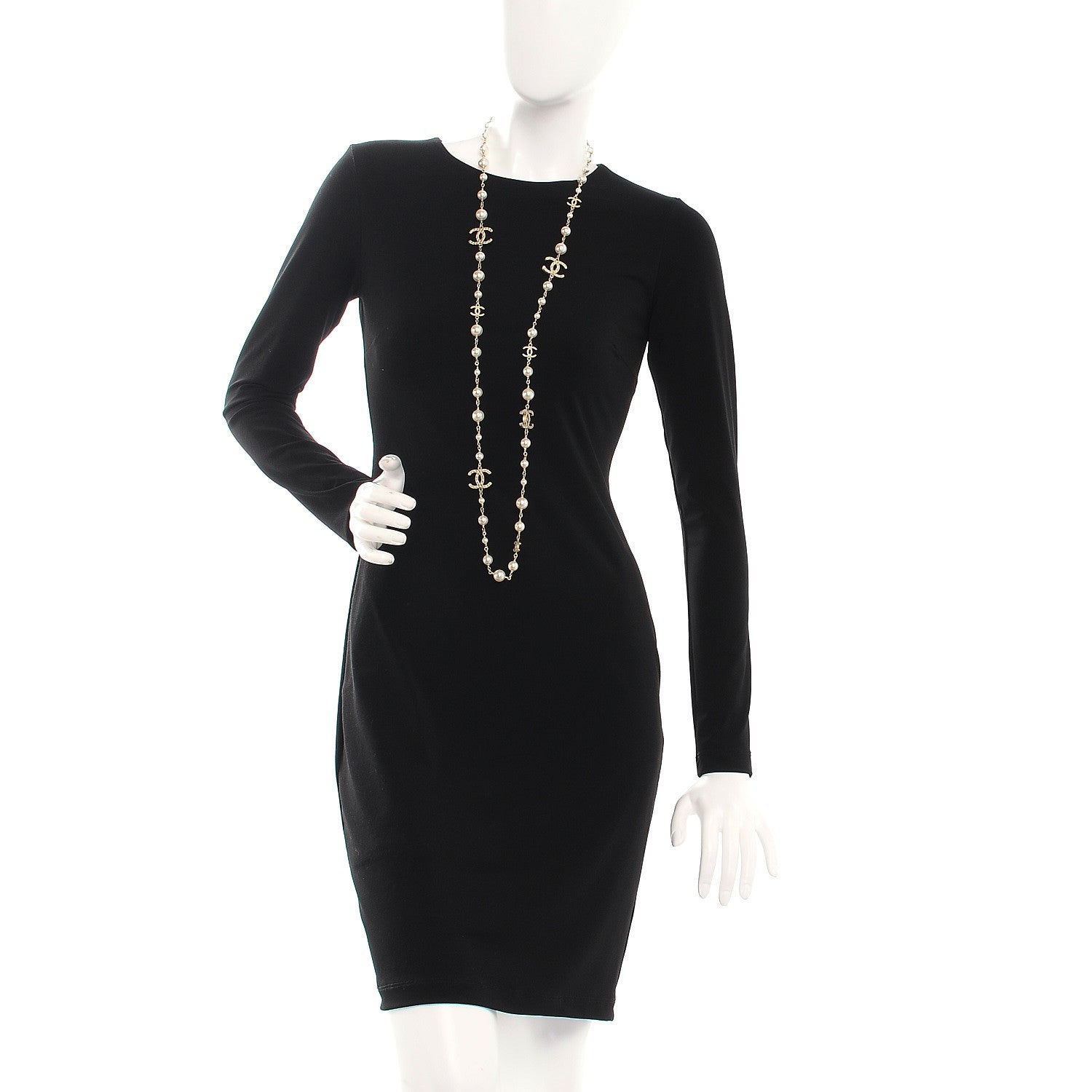 Chanel Pearl CC Long Necklace Light Gold 2 of 6