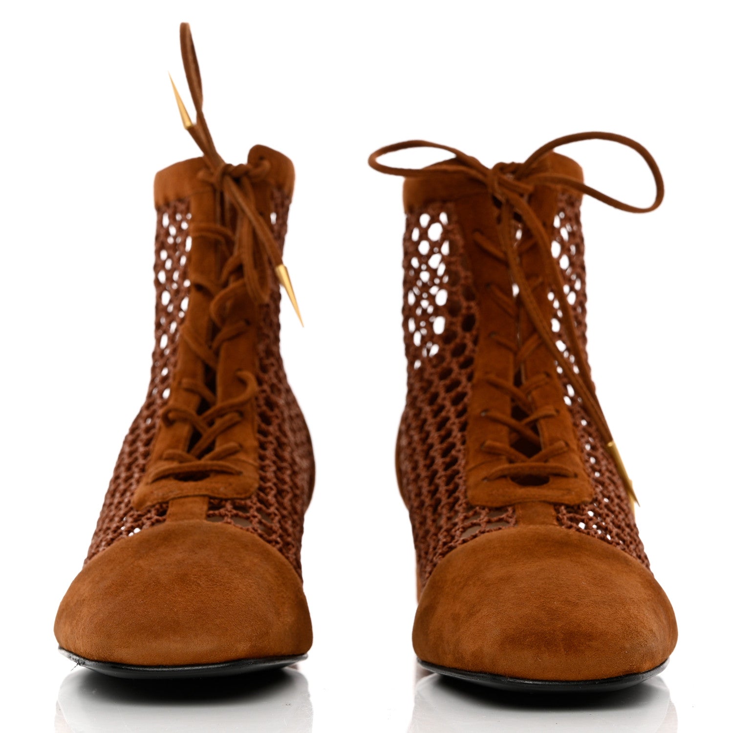 Christian Dior Suede Resille Naughtily-D 30mm Ankle Boots 40 Golden Brown 2 of 10