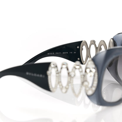 Bulgari Oval Crystal 8016-B Sunglasses Blue 8 of 10