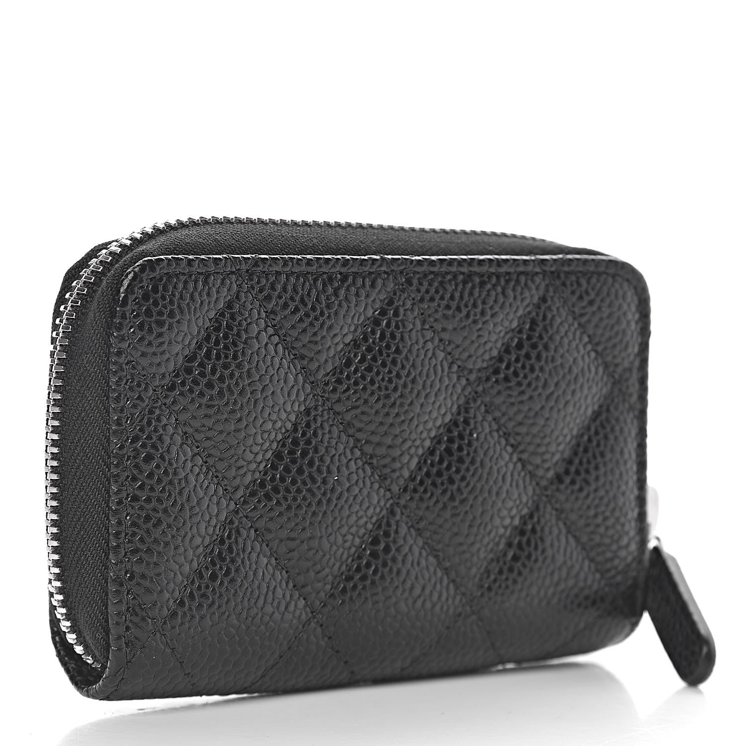 Chanel Caviar Quilted Zip Coin Purse Black 3 of 8