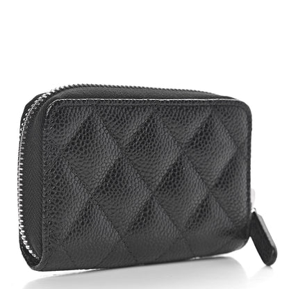 Chanel Caviar Quilted Zip Coin Purse Black 3 of 8