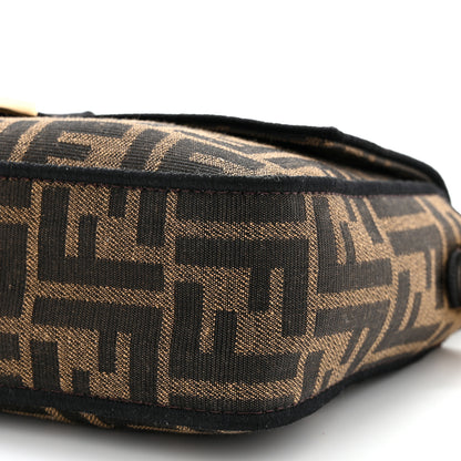 Fendi Fabric Jacquard FF 1974 Medium Baguette Tobacco Moro Black 9 of 10