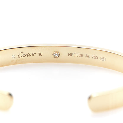 Cartier 18K Yellow Gold 1 Diamond LOVE Cuff Bracelet 16 4 of 6