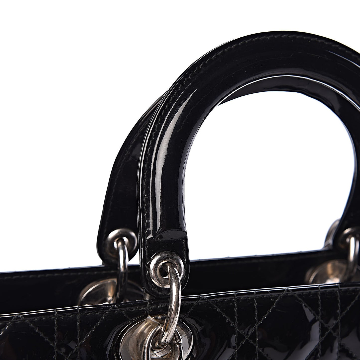 Patent Cannage Large Lady Dior Black