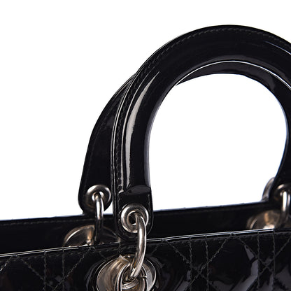 Christian Dior Patent Cannage Large Lady Dior Black 16 of 19