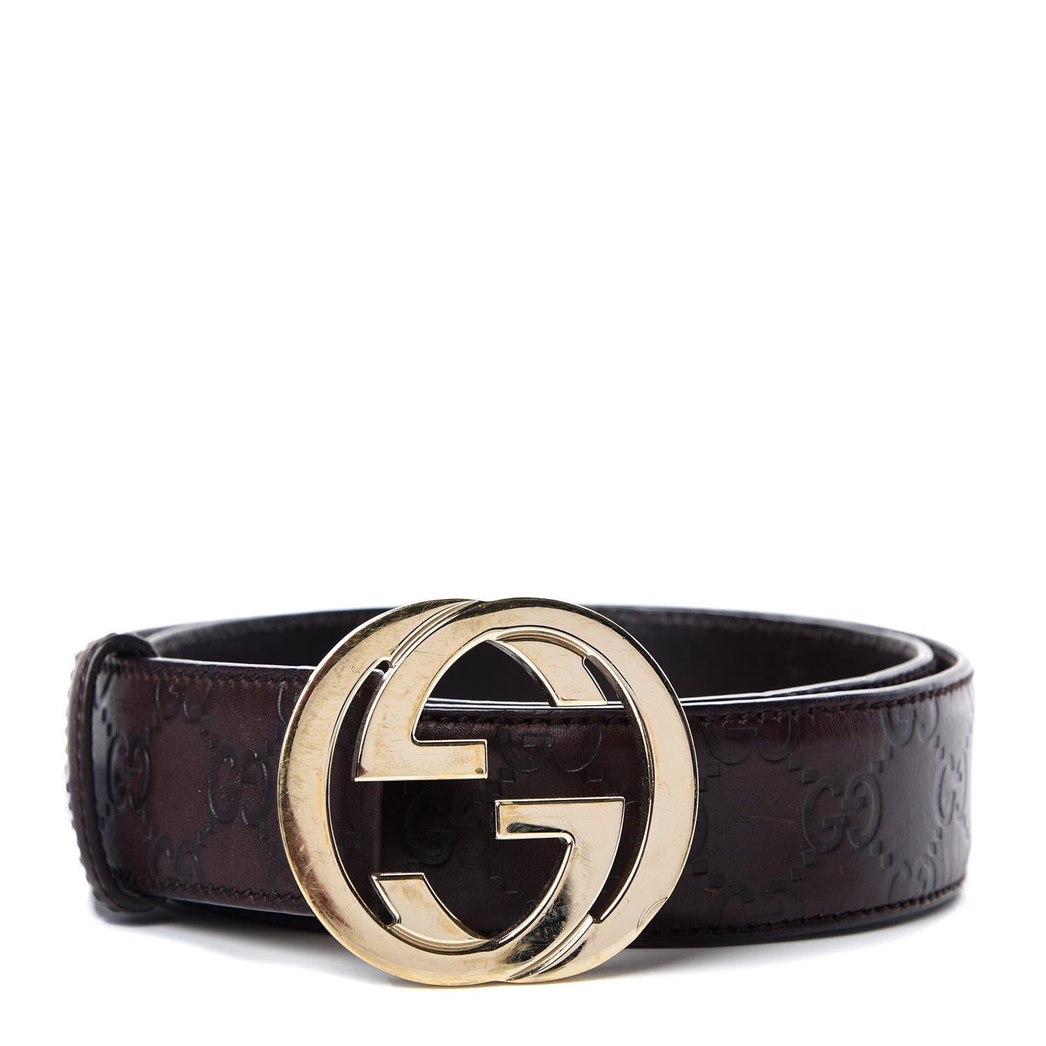 Gucci Guccissima Interlocking G 40mm Belt 90 36 Dark Brown 1 of 6