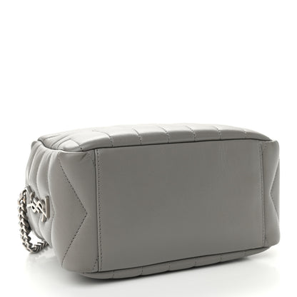 Saint Laurent Calfskin Y Quilted Monogram Small Loulou Bowling Bag Light Gray 4 of 10