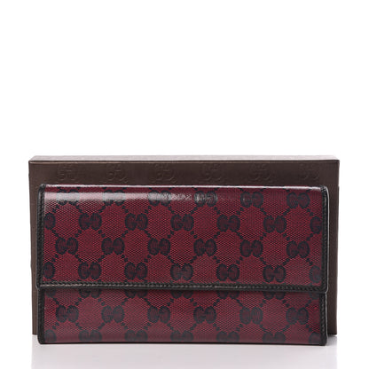 Gucci Crystal Monogram Dollar Calfskin Continental Flap Wallet Light Cherry Black 8 of 8