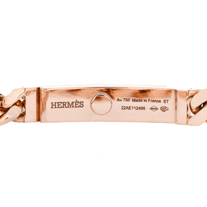 Hermes 18K Rose Gold Diamond PM Kelly Chaine Bracelet ST 3 of 4