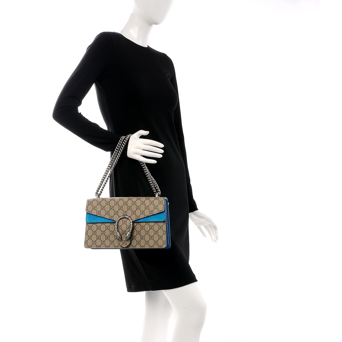 GG Supreme Monogram Small Dionysus Shoulder Bag Bright Turquoise