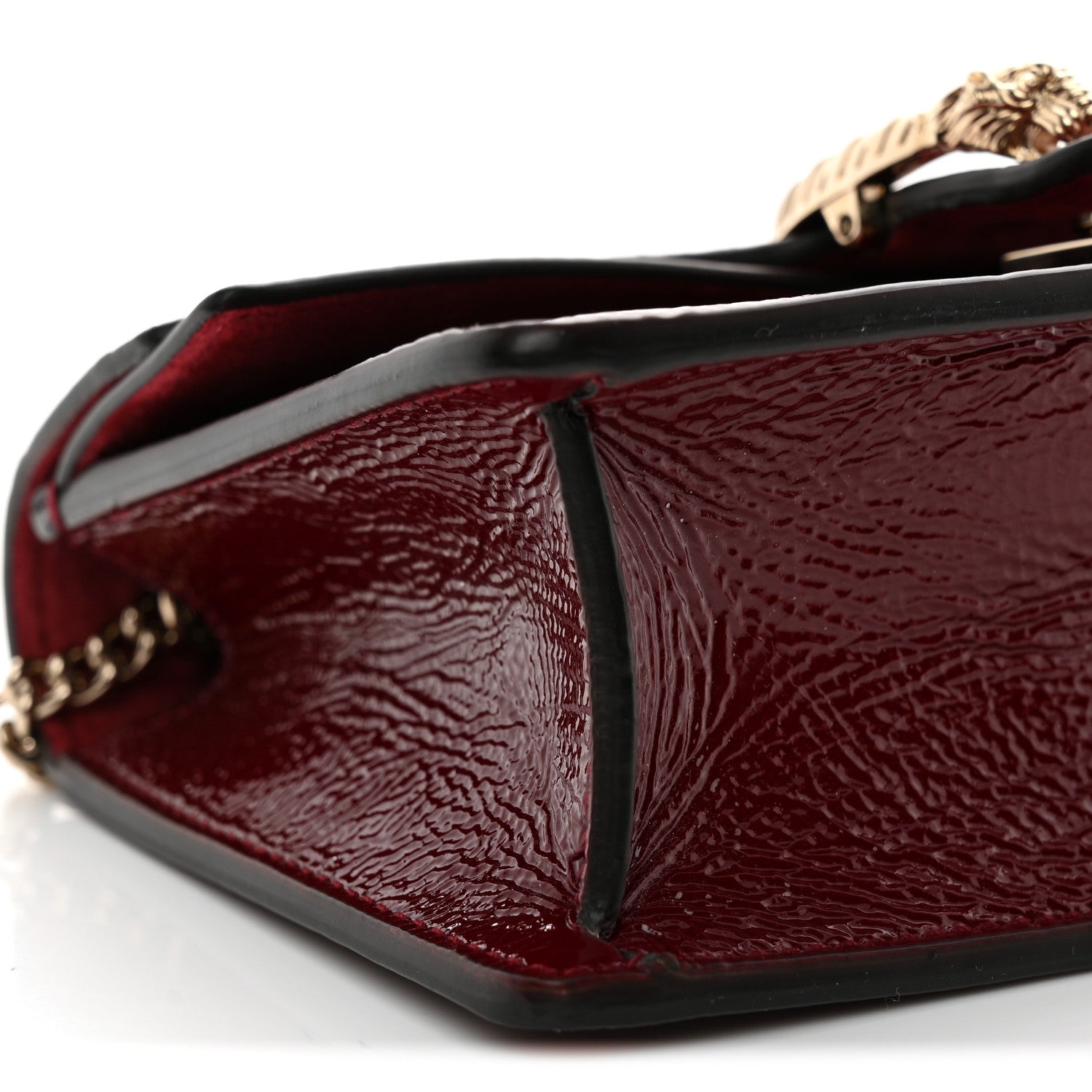 Gucci Crinkled Patent Mini Dionysus Shoulder Bag Rosso Ancora Red 9 of 10