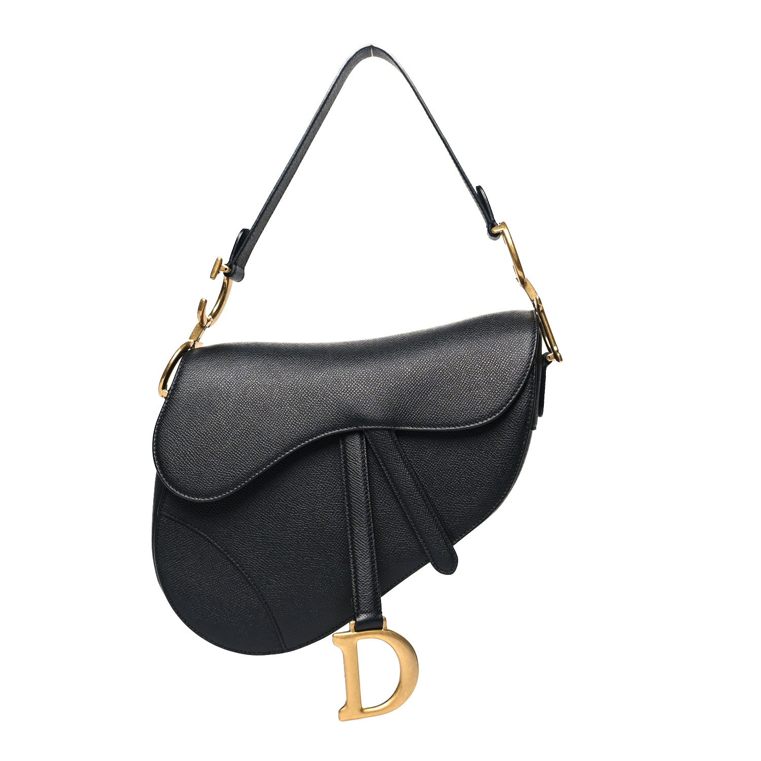Christian Dior Grained Calfskin Saddle Bag Black 1 of 10