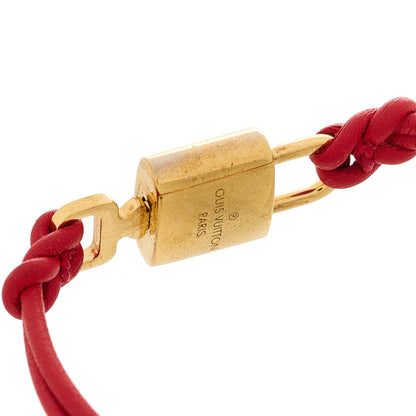 Louis Vuitton Calfskin LV Padlock Bracelet Red 3 of 5