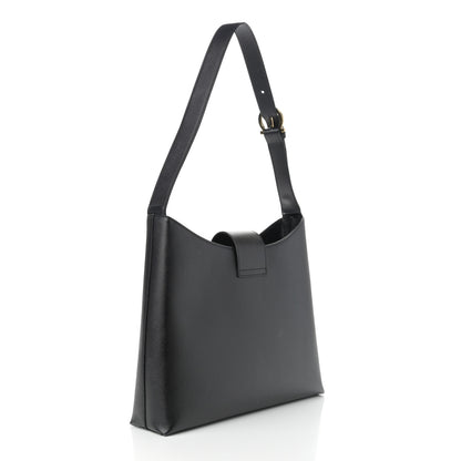 Salvatore Ferragamo Hammered Calfskin Gancini Hobo Black 3 of 9