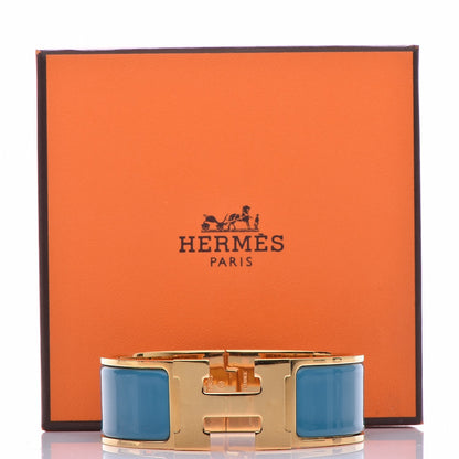 Hermes Enamel Wide Clic Clac H Bracelet PM Bleu Indien 3 of 7