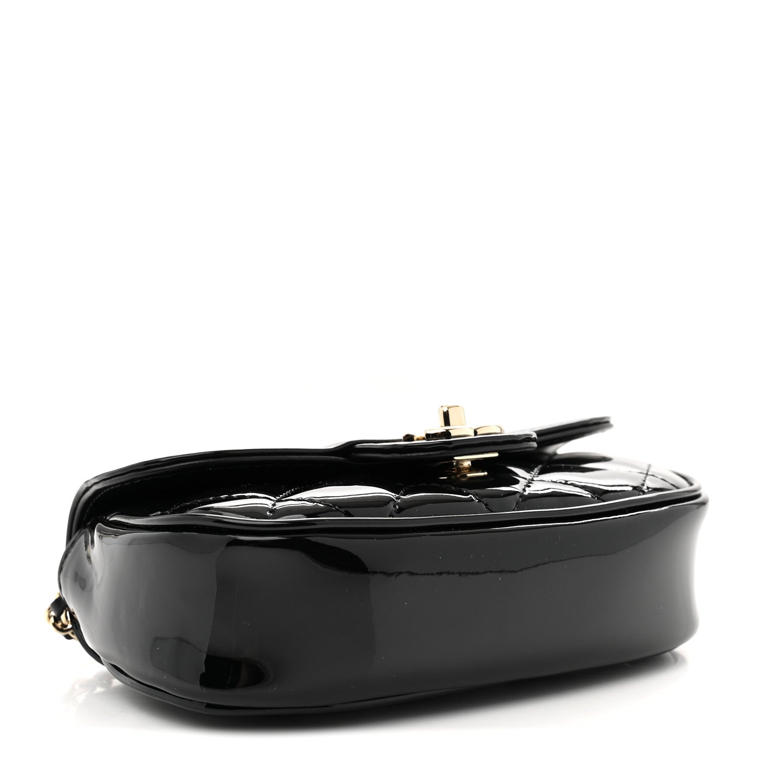 Chanel Patent Calfskin Quilted Mini Clutch Black 4 of 10