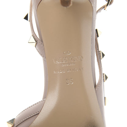 Valentino Garavani Pebbled Calfskin Rockstud Half D'Orsay Slingback 50mm Pumps 36 Poudre 7 of 10