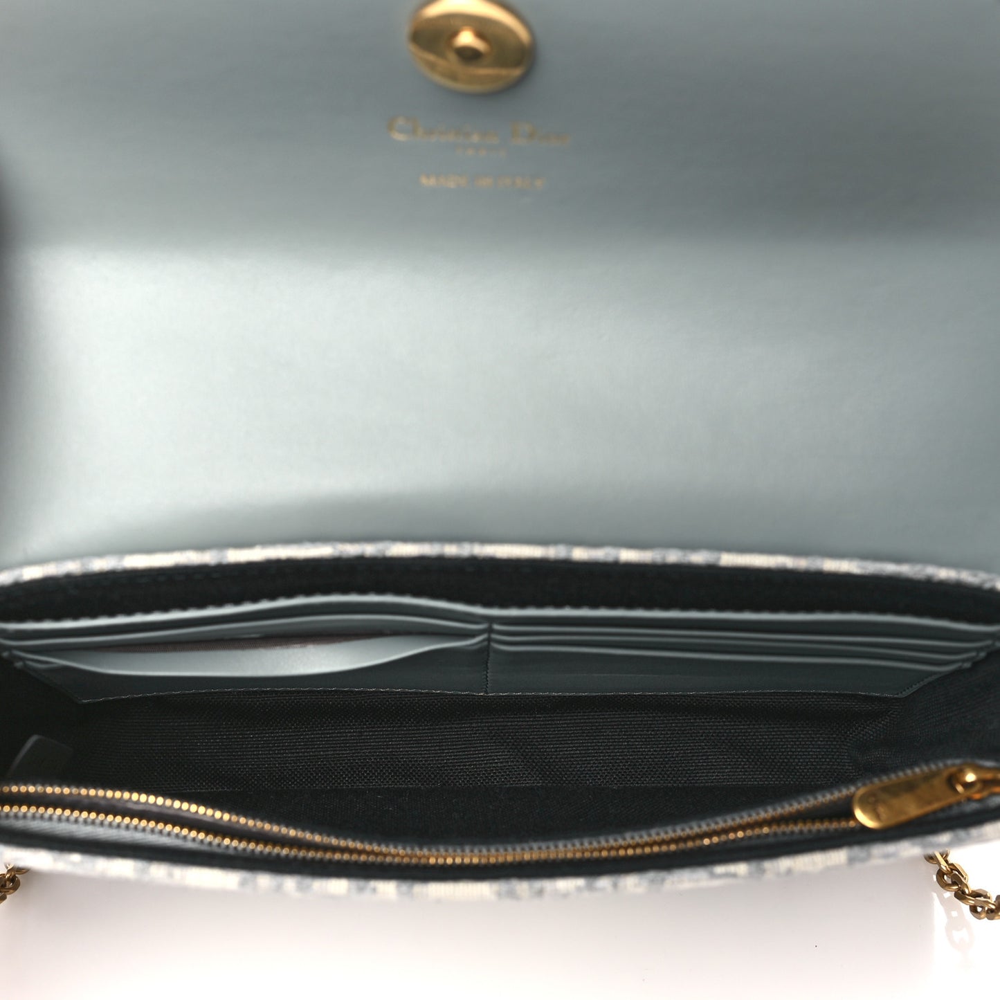 Oblique Medium Saddle Pouch With Chain Blue