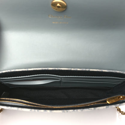 Christian Dior Oblique Medium Saddle Pouch With Chain Blue 5 of 10