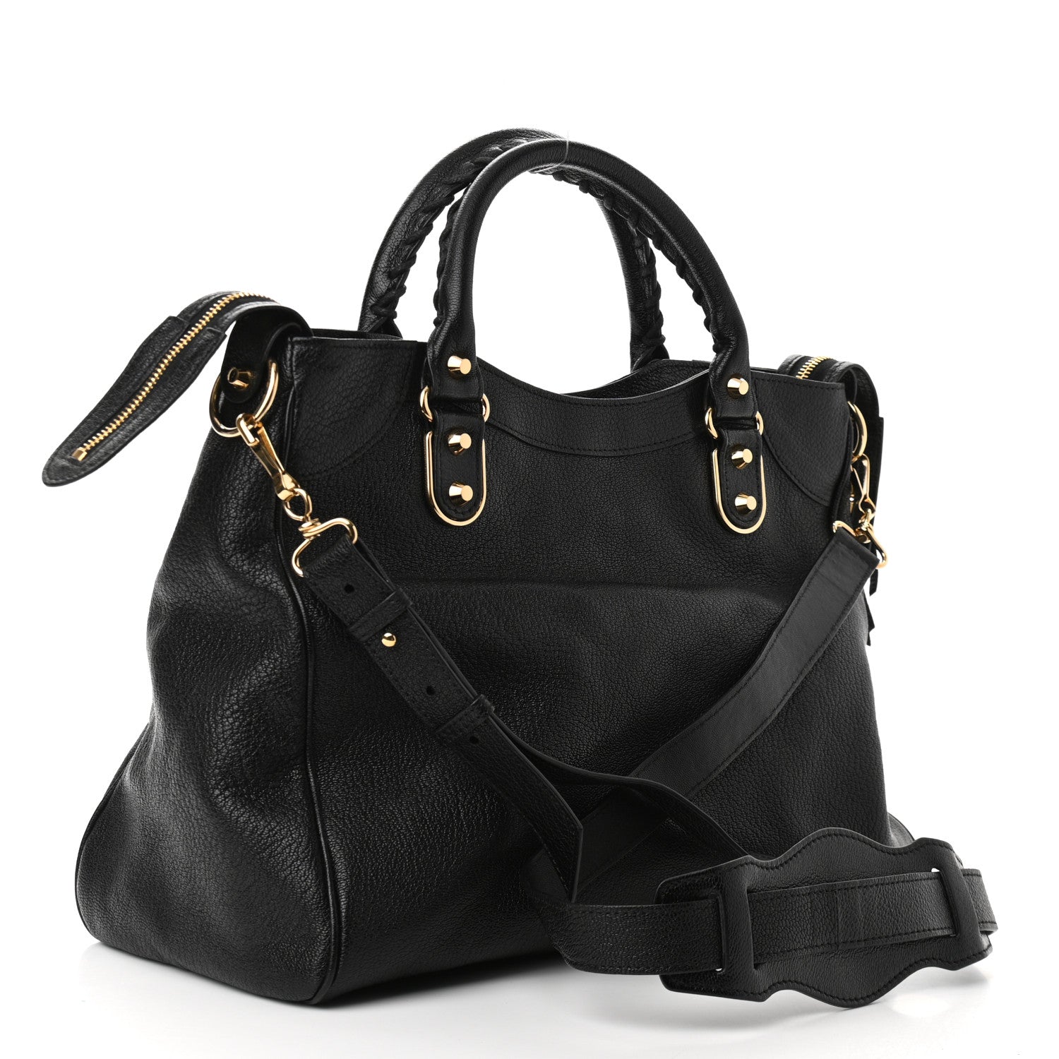 Balenciaga Chevre Gold Metallic Edge Hardware Velo Black 3 of 10